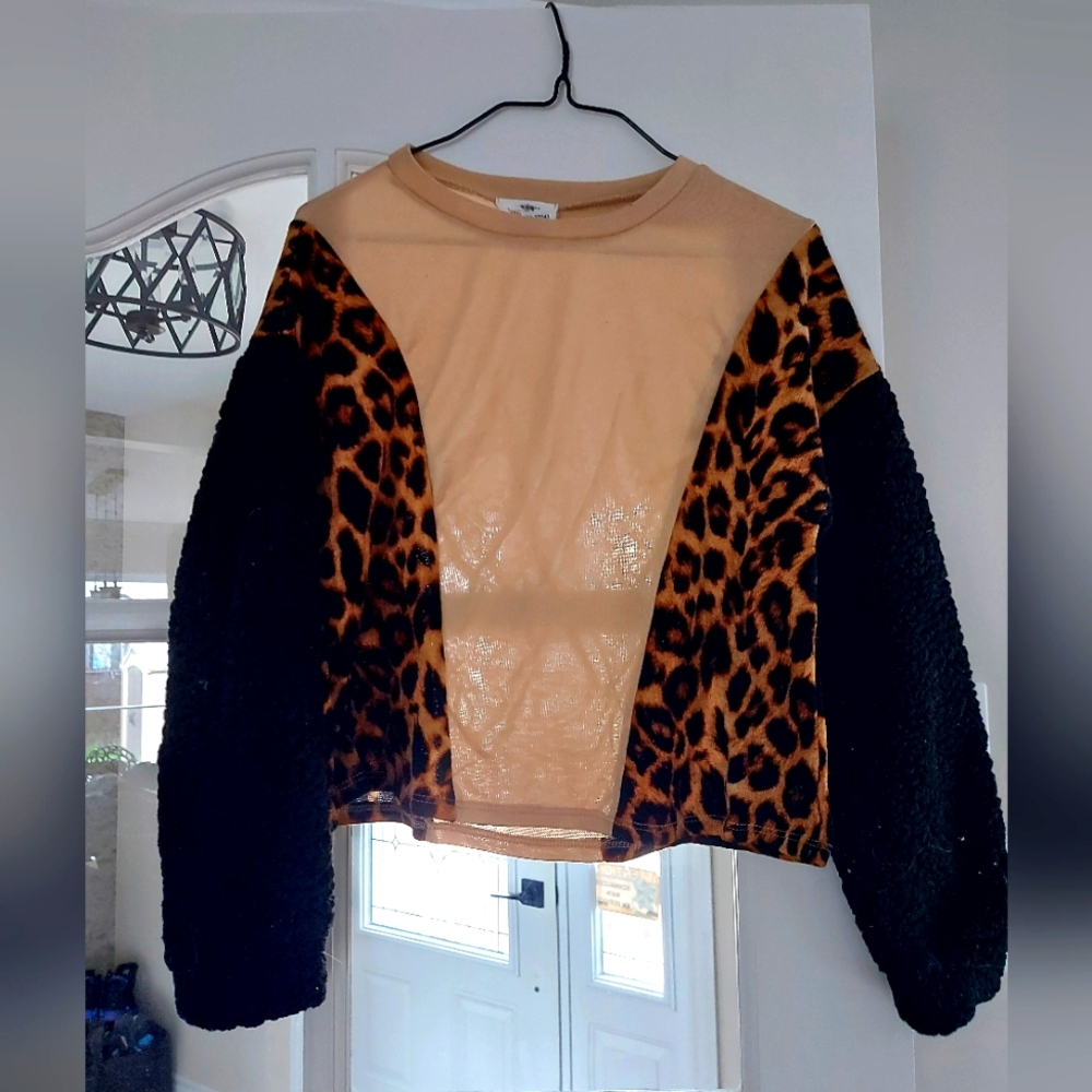Leopard Print and Black Sweater